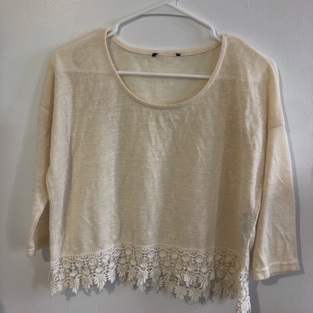 Crochet Bottom Sweater Top